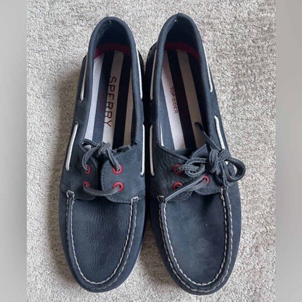 Sperry’s Top-Sider Navy Blue Suede Boat Shoes Men’s Size 8